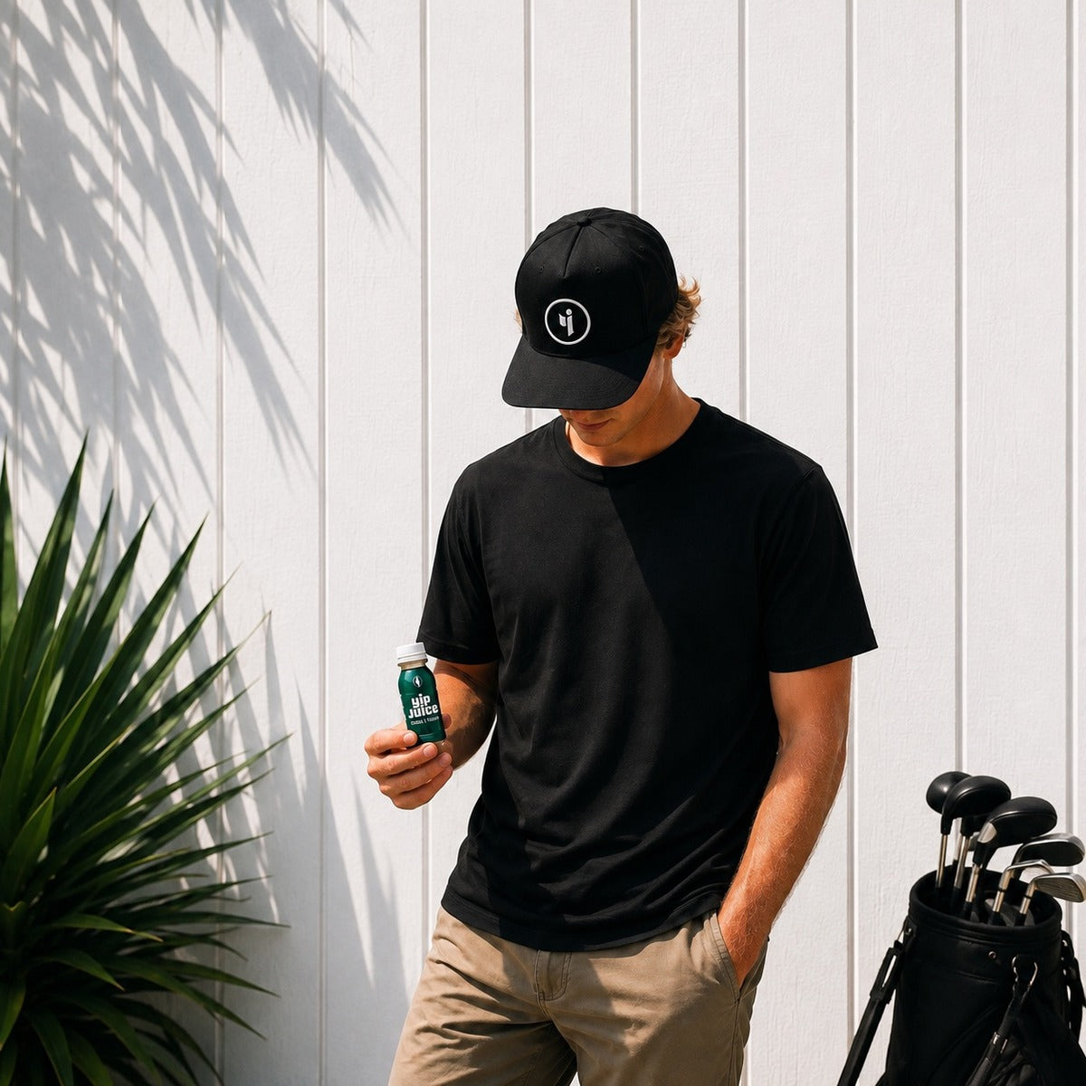 Icon Patch Snapback Hat- Black